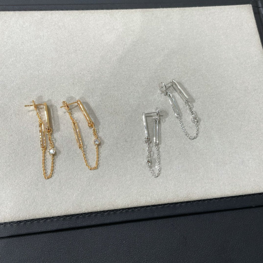 [vivabelle]CHAINE CHAOS DIAMOND DROP EARRINGS