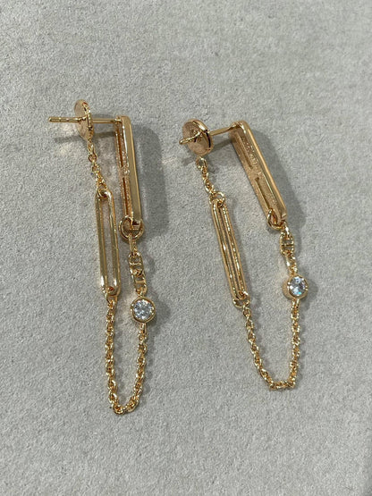 [vivabelle]CHAINE CHAOS DIAMOND DROP EARRINGS