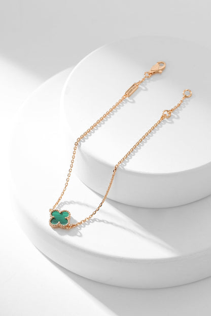 [vivabelle]CLOVER BRACELET MALACHITE 1 MOTIF