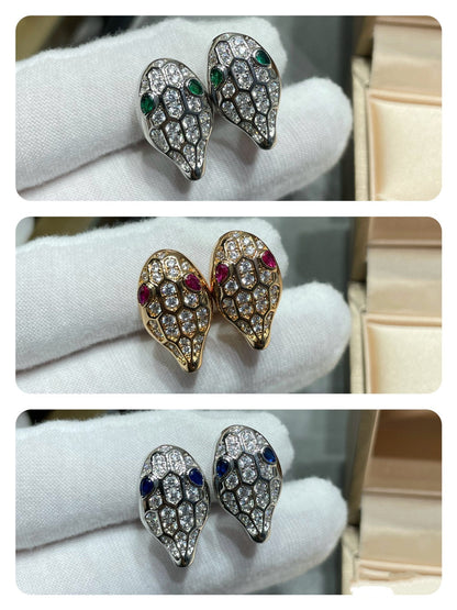 [vivabelle]SERPENT DIAMOND STUD EARRINGS