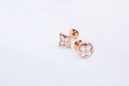 [vivabelle]STAR AND SUN PINK GOLD MOP STUD EARRINGS