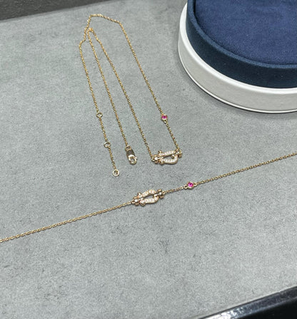 [vivabelle]FORCE 10 DIAMOND PINK GOLD NECKLACE