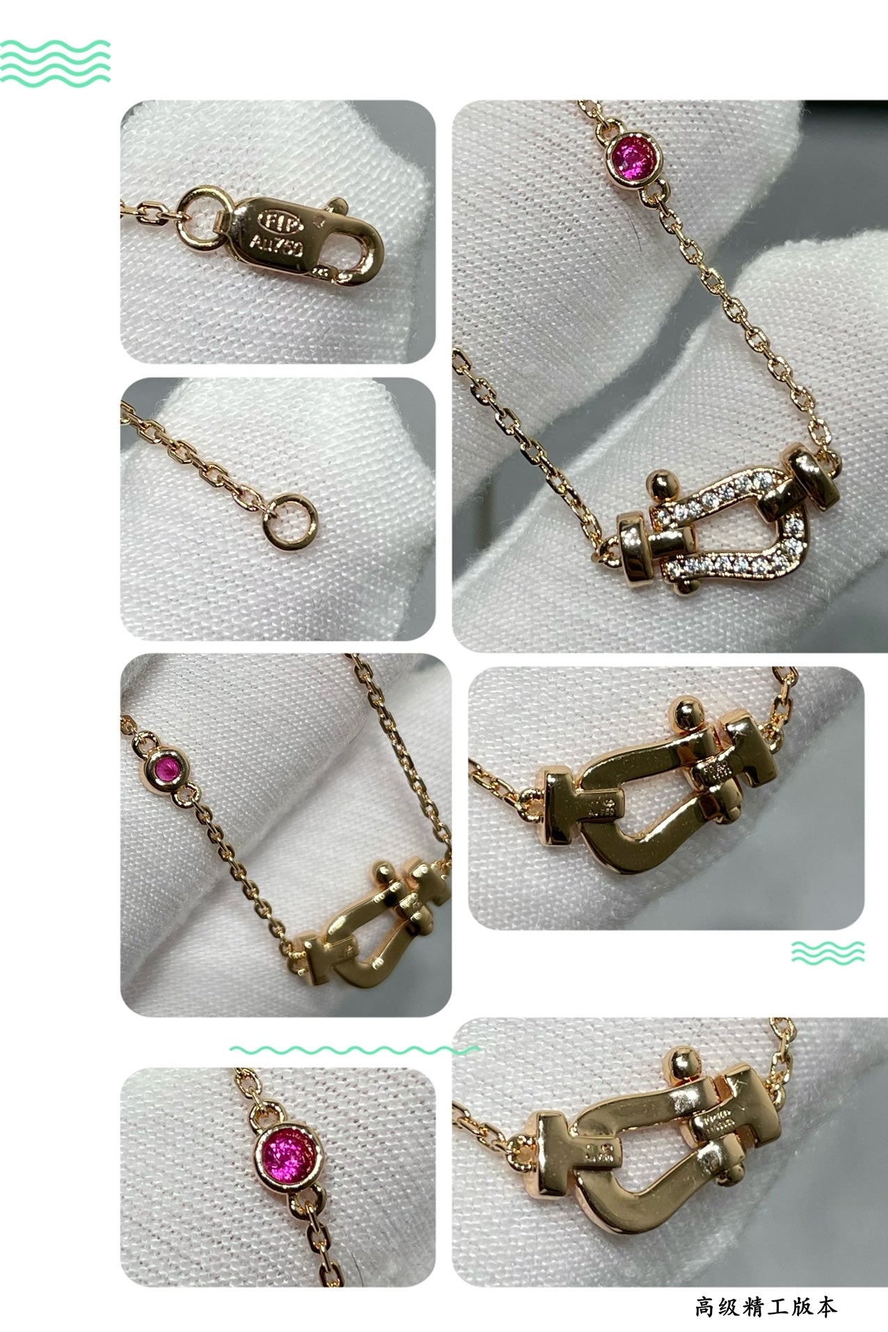 [vivabelle]FORCE 10 DIAMOND PINK GOLD NECKLACE