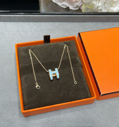 [vivabelle]POP H SKY BLUE NECKLACE