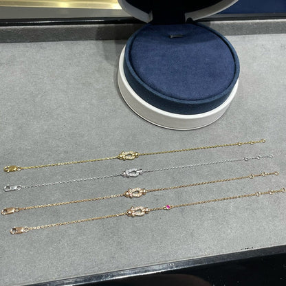 [vivabelle]FORCE 10 DIAMOND CHAIN LINK PINK GOLD BRACELET