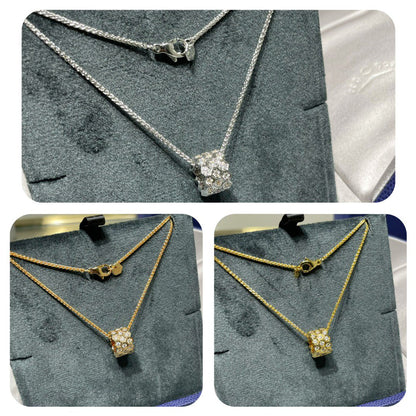 [vivabelle]BEE LOVE DIAMOND PAVED 3 ROW NECKLACE