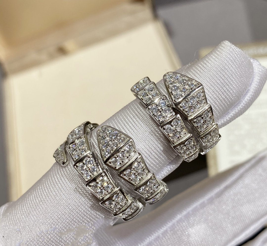 [vivabelle]SERPENTI RING SILVER DIAMOND PAVED