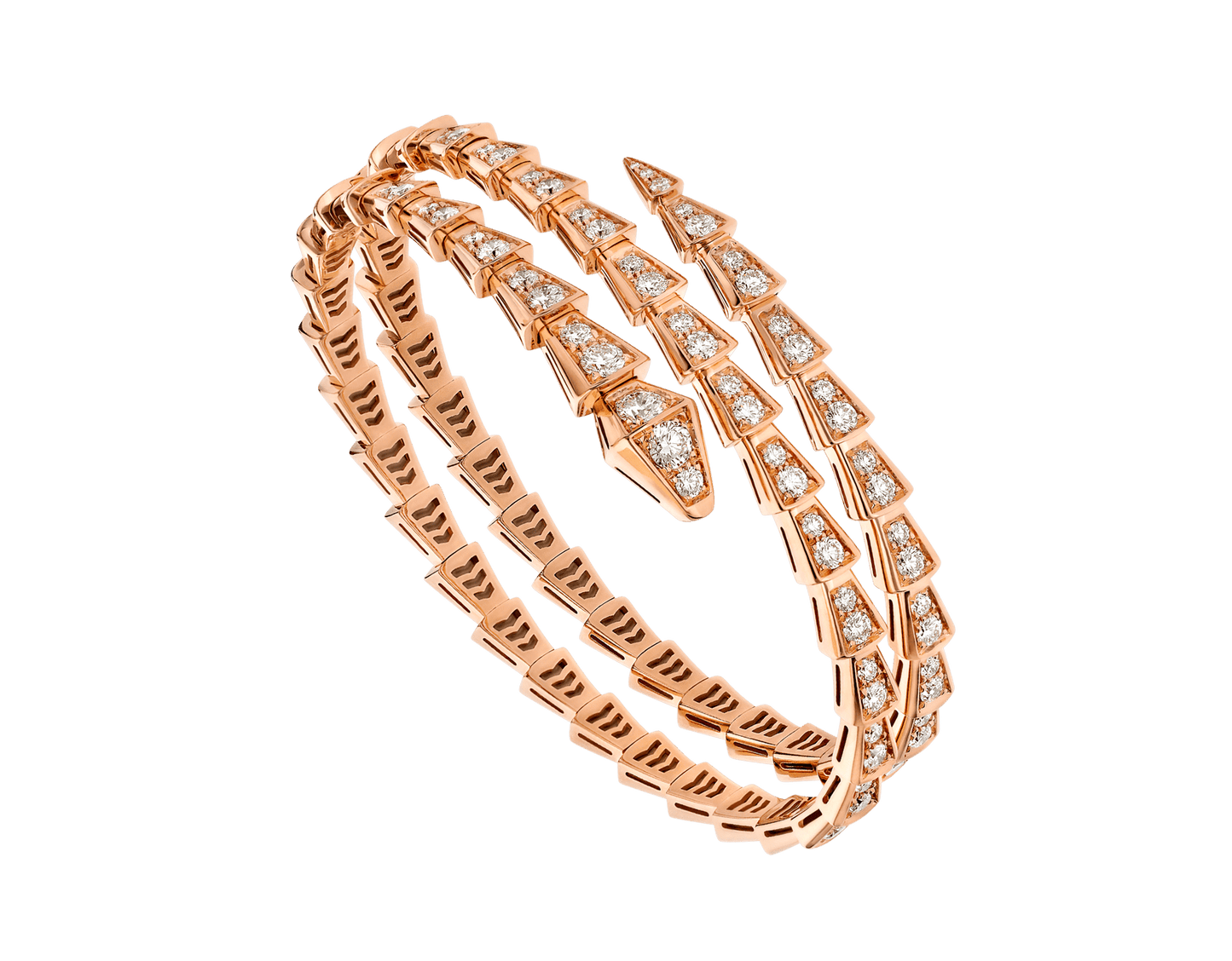 [vivabelle]SERPENTI BRACELET PINK GOLD DIAMOND DOUBLE ROW