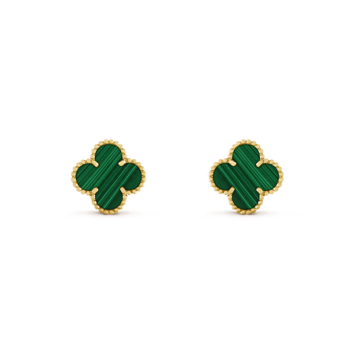 [vivabelle]CLOVER MEDIUM 1 MOTIFS MALACHITE  EARRINGS