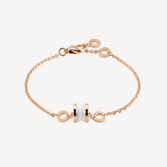 [vivabelle]ZERO 1 SOFT PINK GOLD AND WHITE CERAMIC BRACELET