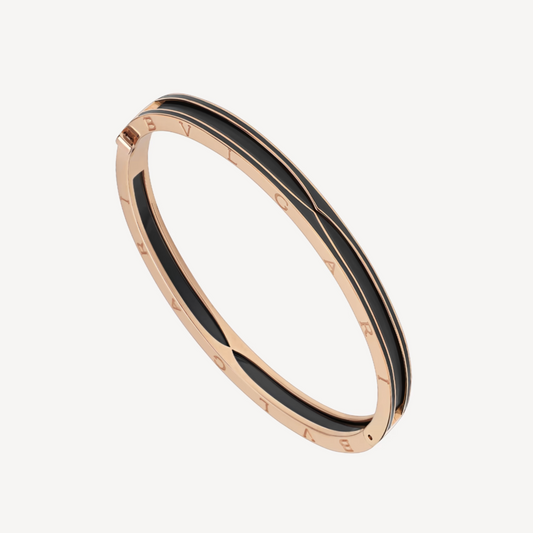 [vivabelle]ZERO 1 PINK GOLD WITH MATTE BLACK CERAMIC BRACELET