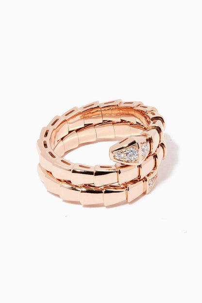 [vivabelle]SERPENTS DOUBLE ROW DIAMOND RING