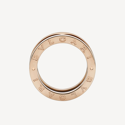 [vivabelle]ZERO 1 TWO-BAND LOOPS AND BLACK CERAMIC PINK GOLD RING