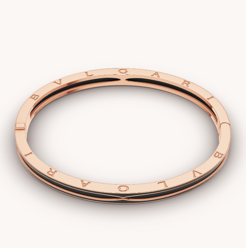 [vivabelle]ZERO 1 PINK GOLD WITH MATTE BLACK CERAMIC BRACELET