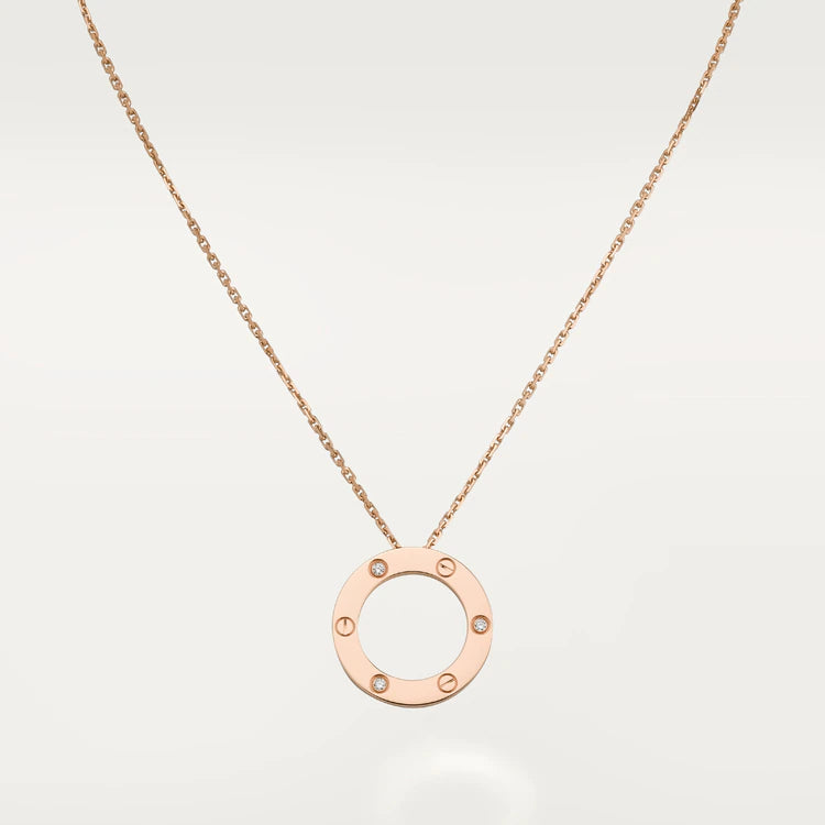 [vivabelle]LOVE NECKLACE 16MM 3 DIAMONDS