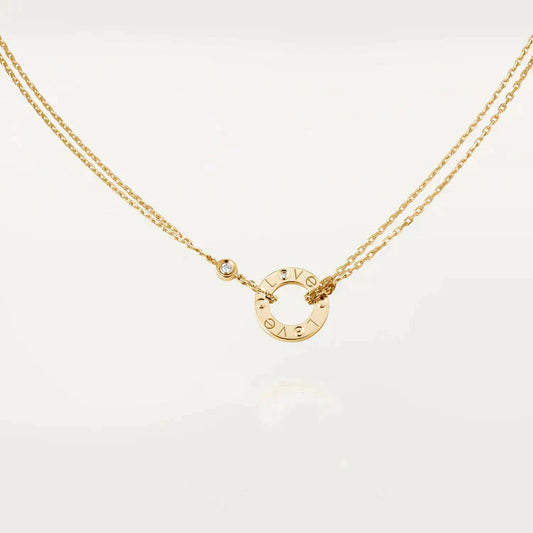 [vivabelle]LOVE NECKLACE 16MM 2 DIAMONDS