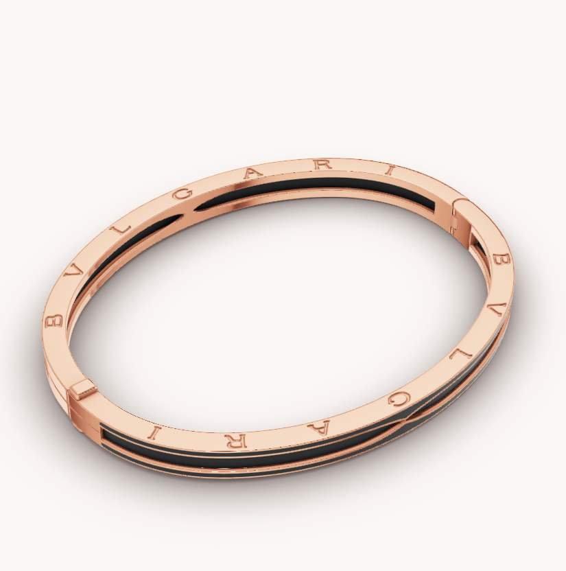 [vivabelle]ZERO 1 PINK GOLD WITH MATTE BLACK CERAMIC BRACELET
