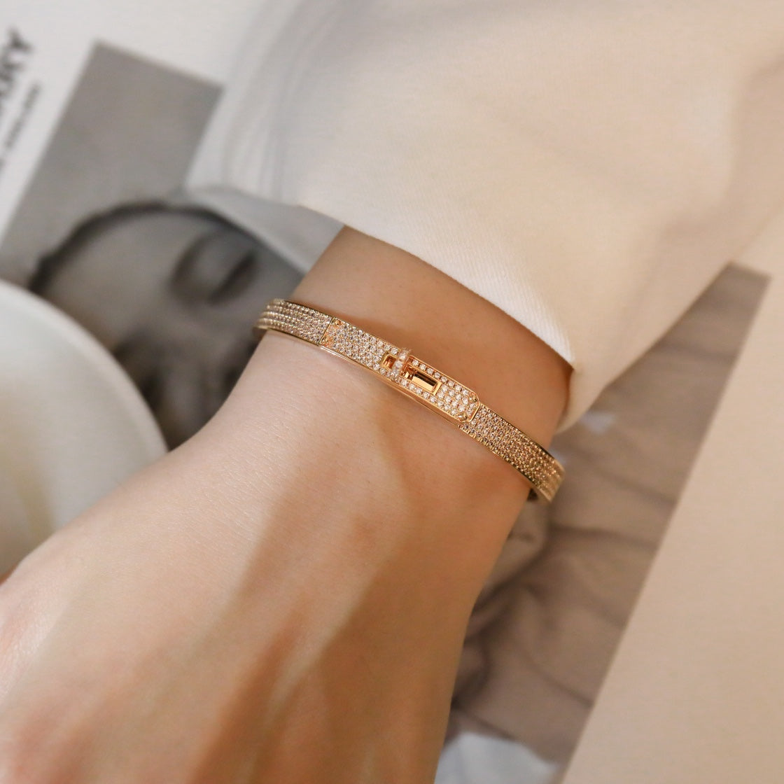 [vivabelle]KELLY BRACELET DIAMOND PAVED
