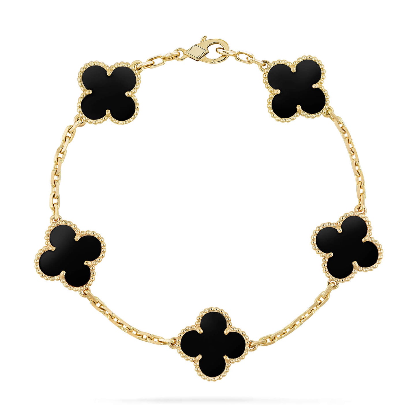 [vivabelle]CLOVER  5 MOTIFS BLACK ONYX BRACELET