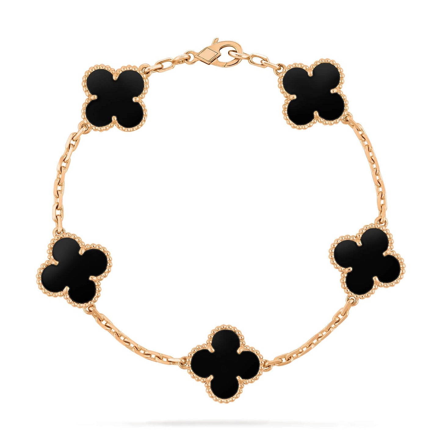 [vivabelle]CLOVER  5 MOTIFS BLACK ONYX BRACELET