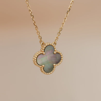 [vivabelle]CLOVER 15MM  GRAY MOTHER OF PEARL NECKLACE