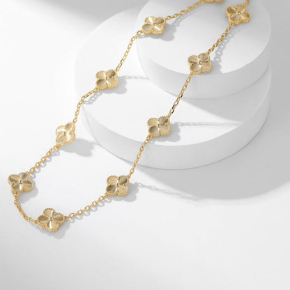 [vivabelle]CLOVER 10 MOTIFS LASER NECKLACE