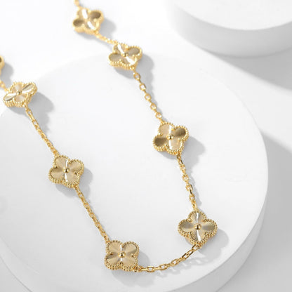 [vivabelle]CLOVER 10 MOTIFS LASER NECKLACE