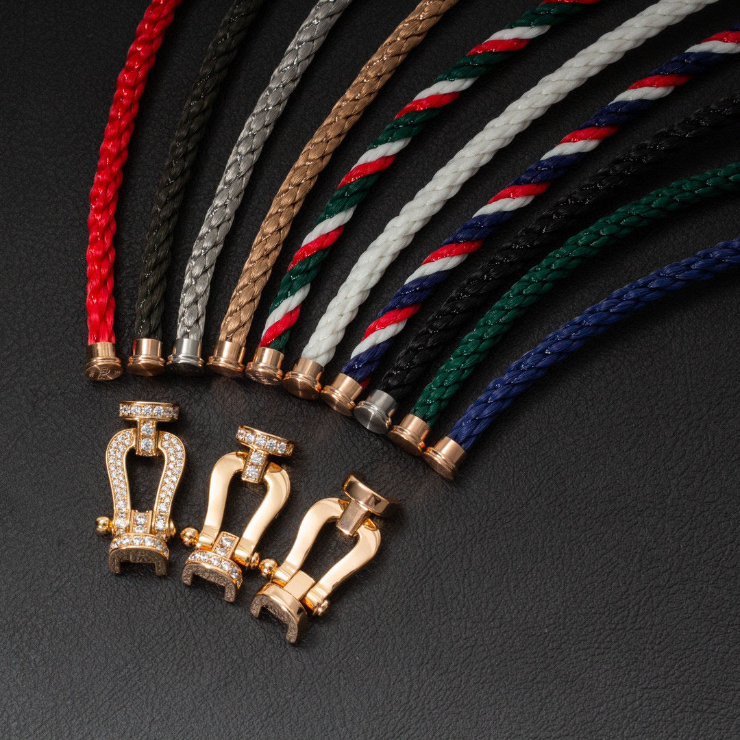 [vivabelle]FORCE LARGE HORSESHOE FULL DIAMOND BRACELET GOLD