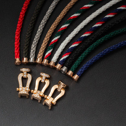 [vivabelle]FORCE LARGE HORSESHOE FULL DIAMOND BRACELET GOLD