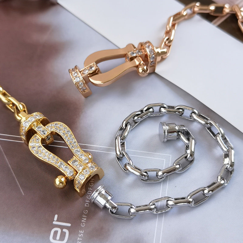 [vivabelle]FORCE LARGE HORSESHOE CLASP  METAL BRACELET