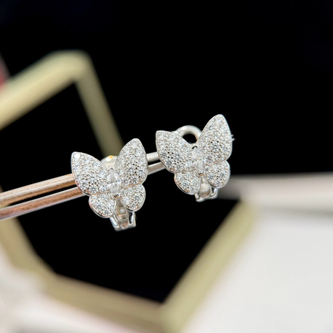 [vivabelle]BUTTERFLY ALL DIAMOND EARRINGS