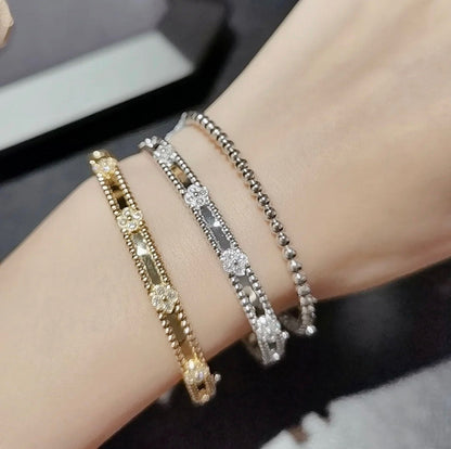 [vivabelle]CLOVER BRACELET 4MM DIAMONDS