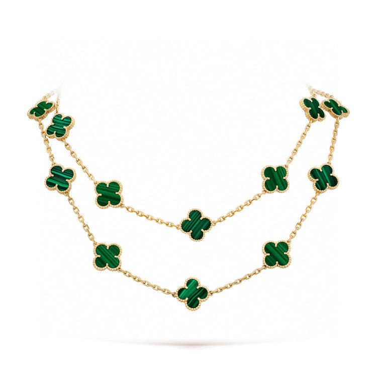 [vivabelle]CLOVER 20 MOTIFS MALACHITE GOLD