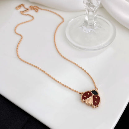 [vivabelle]LUCKY  CARNELIANS LADYBUG NECKLACE