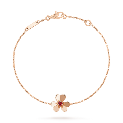 [vivabelle]FRIVOLE GOLD FLOWER PINK MALACHITE BRACELET