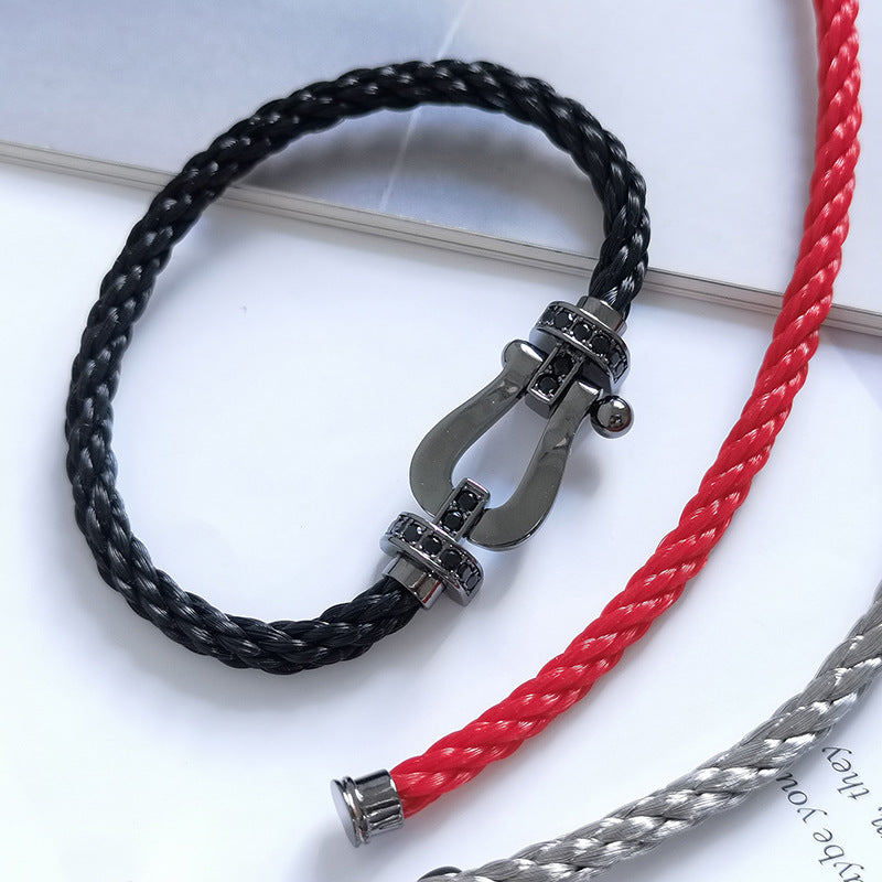 [vivabelle]FORCE LARGE SERIES HORSESHOE BLACK SAMURAI BRACELET