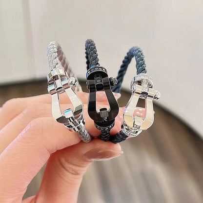 [vivabelle]FORCE LARGE HORSESHOE FULL DIAMOND BRACELET ROSE GOLD