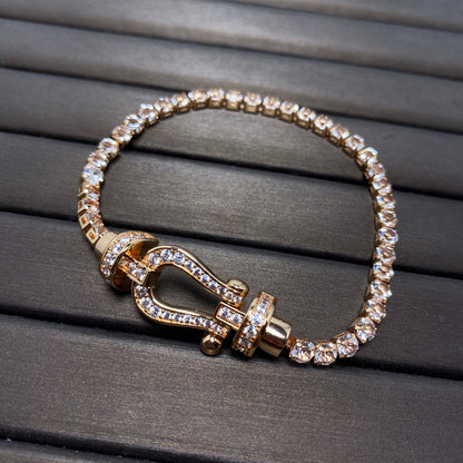 [vivabelle]FORCE  LARGE HORSESHOE FULL DIAMOND TENNIS BRACELET