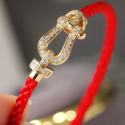 [vivabelle]FORCE LARGE HORSESHOE FULL DIAMOND BRACELET GOLD