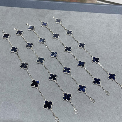 [vivabelle]CLOVER 5 MOTIF PIETERSITE SILVER BRACELET