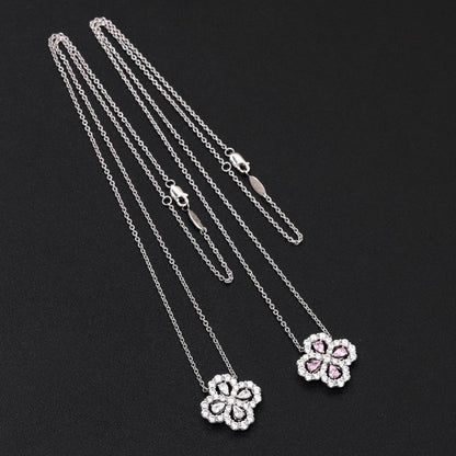 [vivabelle]LOOP NECKLACE FULL MOTIF DIAMOND 16MM MULTIPLE COLORS