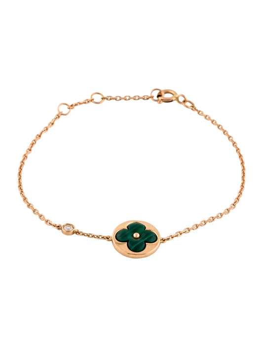 [vivabelle]SUN MALACHITE 1 DIAMOND PINK GOLD BRACELET