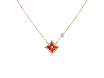 [vivabelle]STAR NECKLACE PINK GOLD 1 DIAMOND