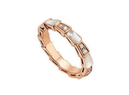 [vivabelle]SERPENTI RING PINK GOLD DIAMOND MOP 3MM