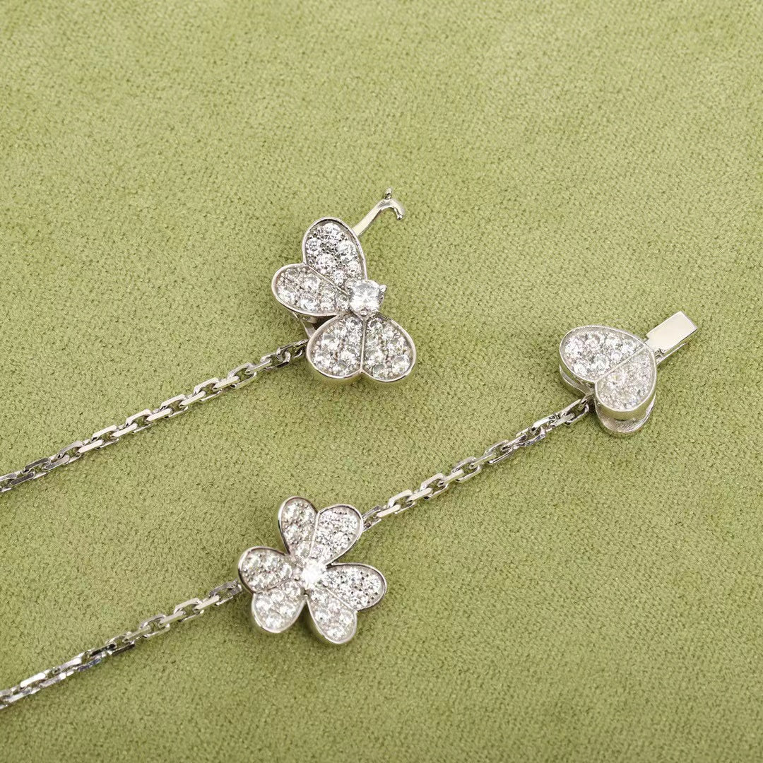 [vivabelle]FRIVOLE SILVER 9 FLOWERS NECKLACE