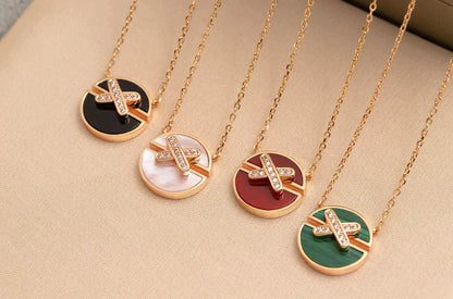 [vivabelle]JEUX DE ROSE GOLD DIAMOND NECKLACE