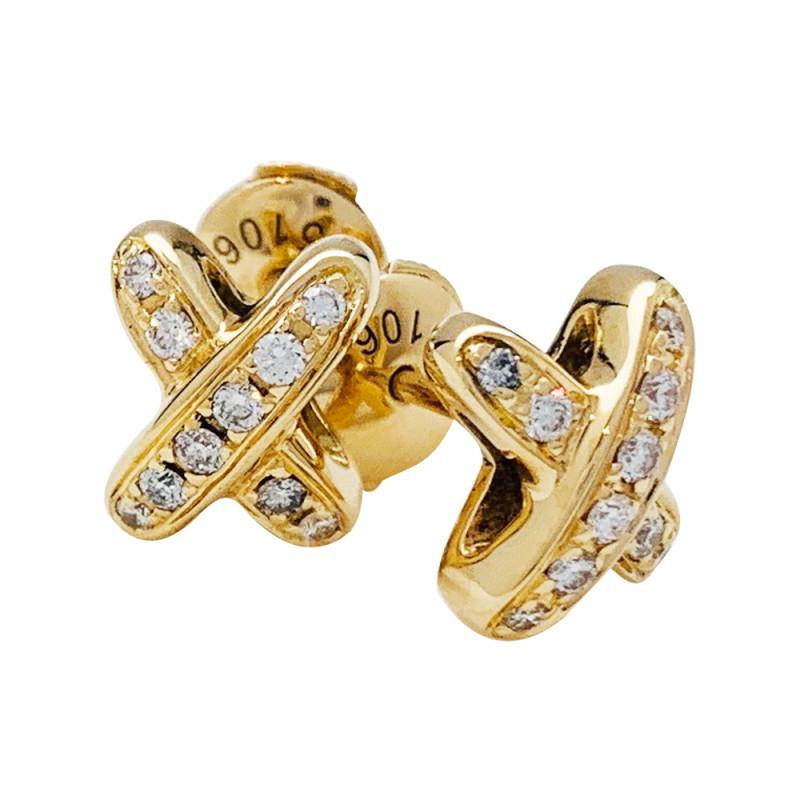 [vivabelle]JEUX DE GOLD DIAMOND EARRINGS