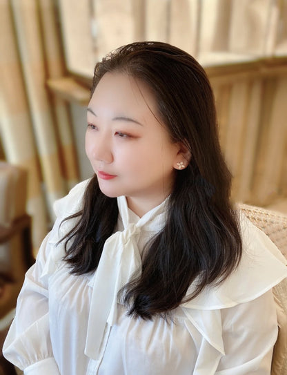 [vivabelle]STAR BLOSSOM STUD EARRINGS PINK GOLD DIAMONDS