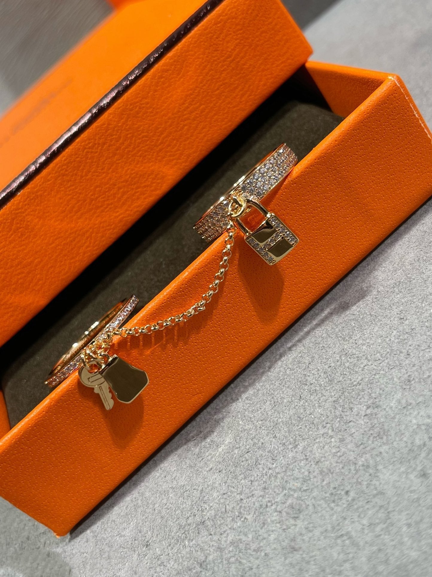 [vivabelle]HM KELLY CLOCHETTE DOUBLE RING IN  WITH DIAMONDS