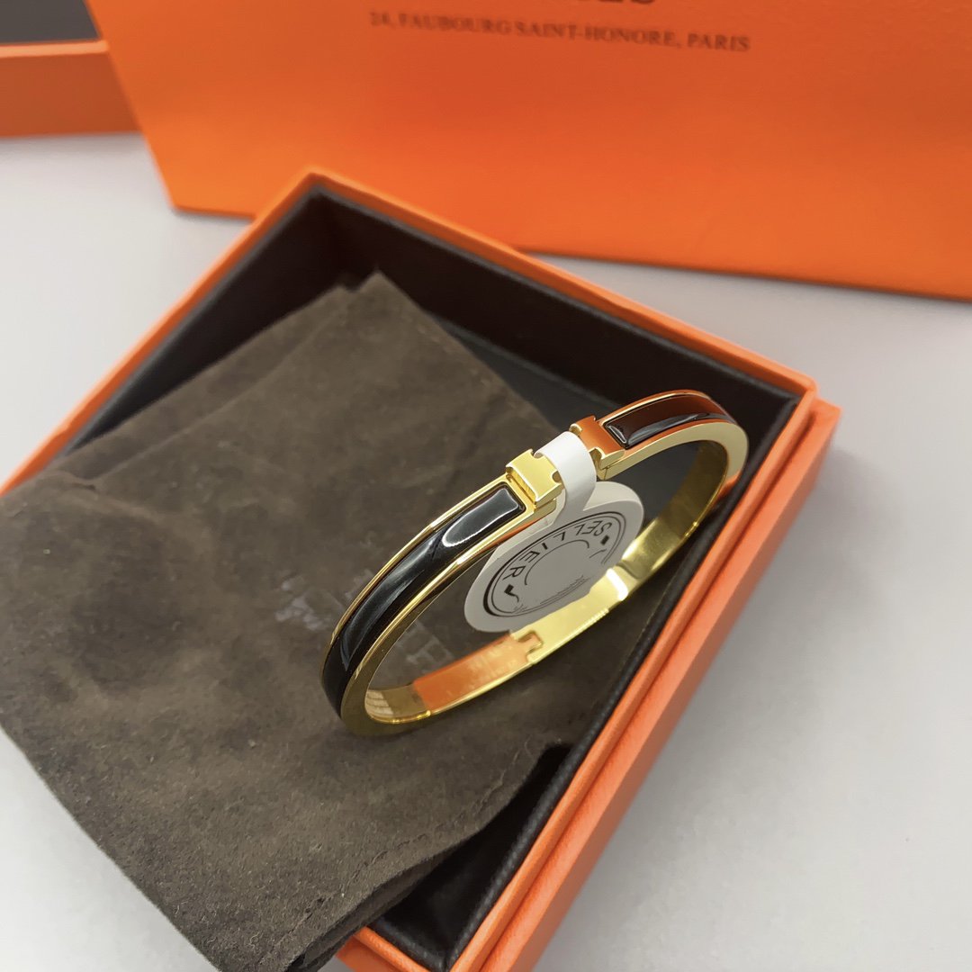 [vivabelle]CLASSIC HM CLIC BLACK 8MM ENAMEL BRACELET